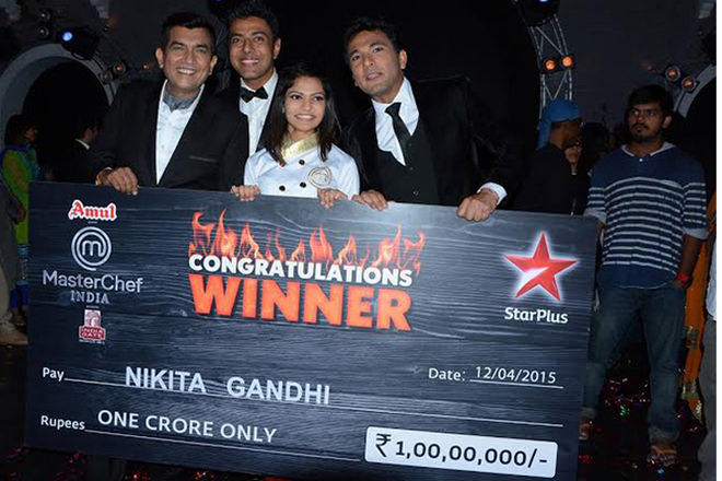 Th winner Nikita Gandhi with the judges